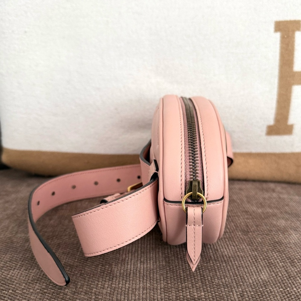 Authentic Gucci GG Marmont Matelassé Leather Belt Bag Waist bag light pink - Picture 8 of 16